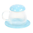 Load image into Gallery viewer, Blue Glass Mushroom Mug and Saucer