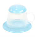 Load image into Gallery viewer, Blue Glass Mushroom Mug and Saucer