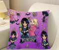 Load image into Gallery viewer, Wednesday-Themed Cartoon Throw Pillow Cover