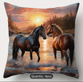 Load image into Gallery viewer, Sunset Horse Decorative Pillow Covers – Set of 4