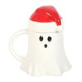 Load image into Gallery viewer, Ghost Shaped Mug with Santa Hat Lid