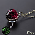 Load image into Gallery viewer, Glow in the Dark Ball Pendant Necklace with Stainless Steel Chain Constellation-Virgo
