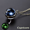 Load image into Gallery viewer, Glow in the Dark Ball Pendant with Stainless Steel Chain-Constellation-Capricorn
