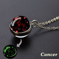 Load image into Gallery viewer, Glow in the Dark Ball Pendant Necklace with Stainless Steel Chain Constellation-Cancer
