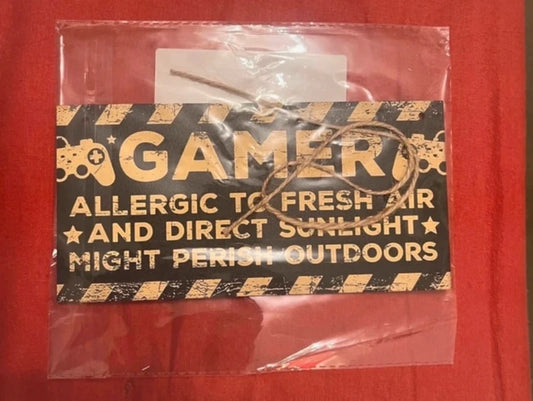 Gamer Hangable Wooden Sign