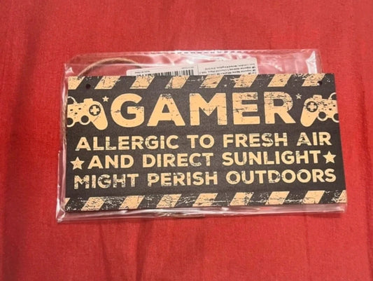 Gamer Hangable Wooden Sign