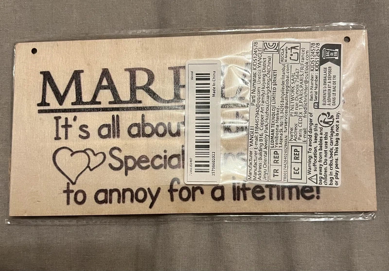 Marriage it’s All About Finding That Special Person Hangable Wooden Sign
