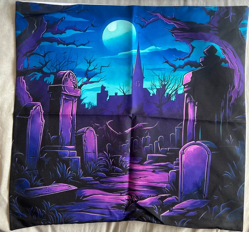 Graveyard Scene Cushion Cover 45x45cm-Brand New