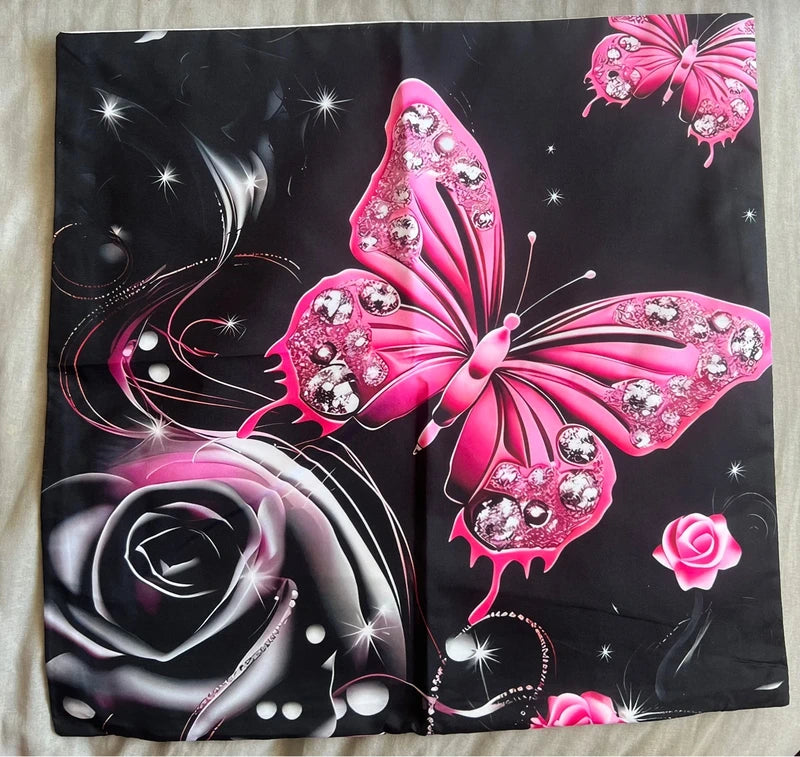 Butterfly/Roses Cushion Cover 45x45cm-Brand New