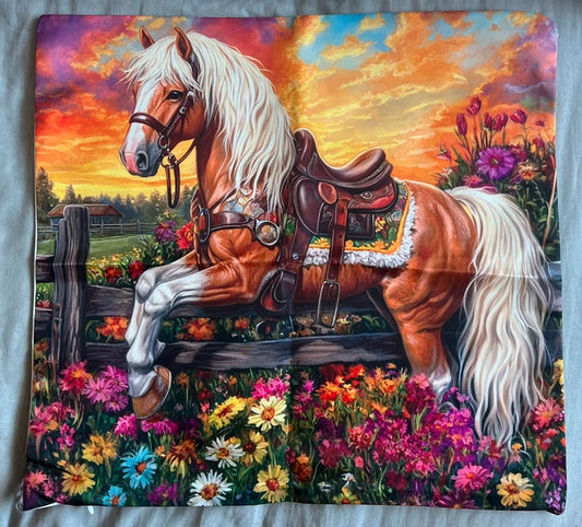 Horse Scene Cushion Cover 45x45cm