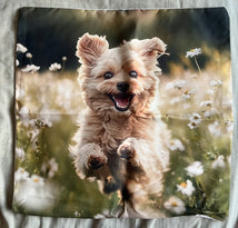 Bounding Dog Scene Cushion Cover 45x45cm-Brand New