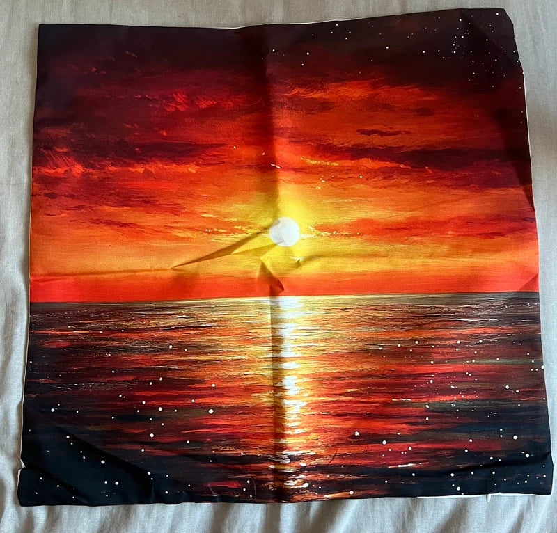 Sunset over Sea Scene Cushion Cover 45x45cm-Brand New