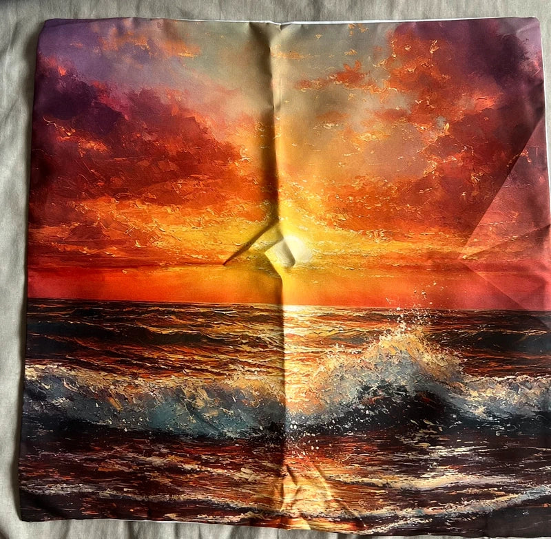Sunset over Sea Scene Cushion Cover 45x45cm-Brand New