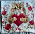 Load image into Gallery viewer, Cat with Heart Cushion Cover 45x45cm-Brand New
