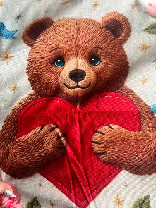 Bear with Heart Cushion Cover 45x45cm-Brand New