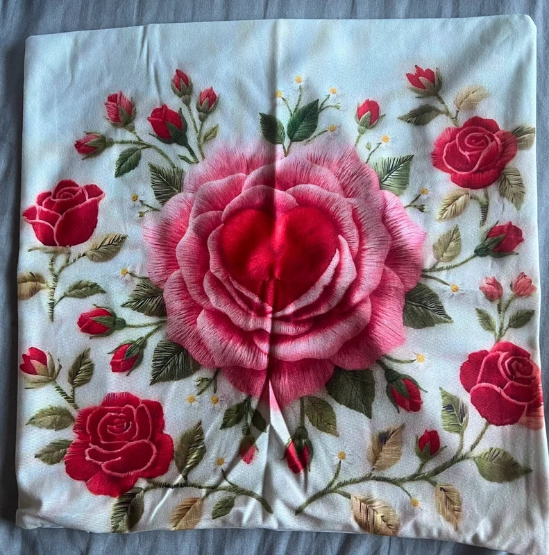 Roses with Heart Cushion Cover 45x45cm-Brand