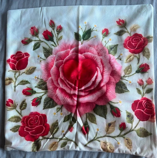 Roses with Heart Cushion Cover 45x45cm-Brand