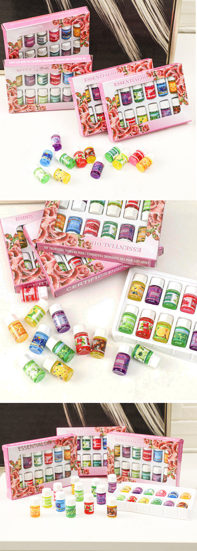 Wholesale 12 Pieces 3ML Aromatic Essential Oil Fragrance Liquid Water Soluble Indoor Fragrance MSDS All English