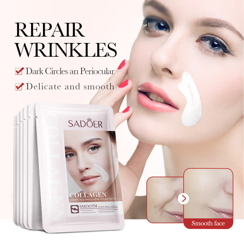 SADOER Full English Collagen Hydrating Gel Lift Patch For Nasal Folds 2.7g Skin Care Face Mask Patches Facial Lifting
