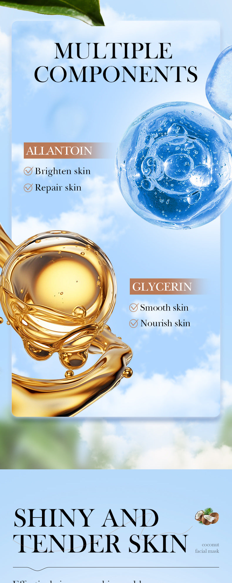 Nourishing Coconut Oil Face Mask 25g Moisturizing Hydrating Skin Care Facial Treatment Patch