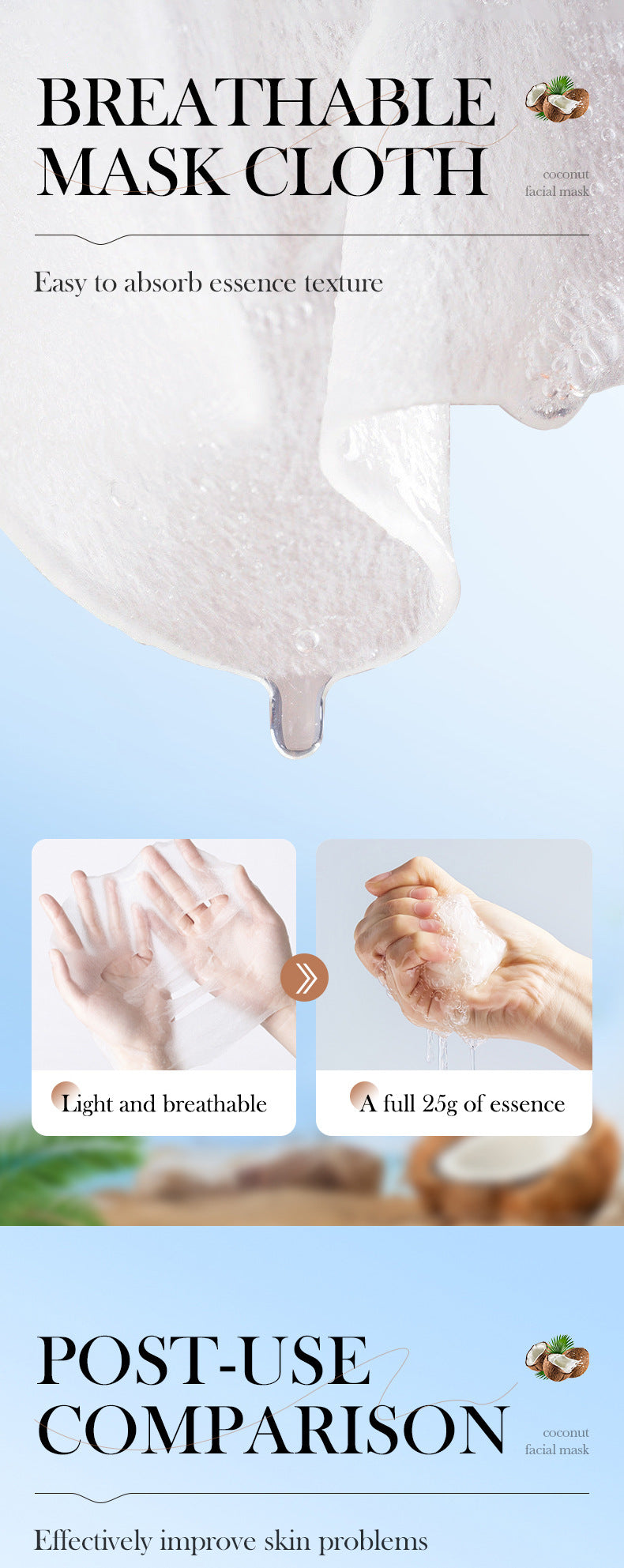Nourishing Coconut Oil Face Mask 25g Moisturizing Hydrating Skin Care Facial Treatment Patch