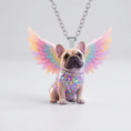 Load image into Gallery viewer, Multicolour silver acrylic pendant necklace 3.5cm on stainless steel chain design 86
