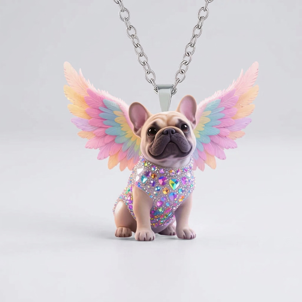 Multicolour silver acrylic pendant necklace 3.5cm on stainless steel chain design 86
