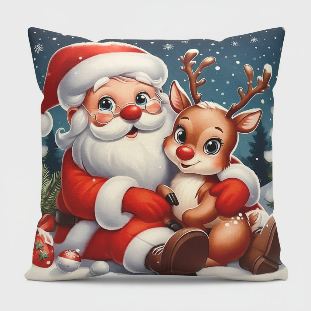Cute Christmas Characters Cushion Cover 45x45cm