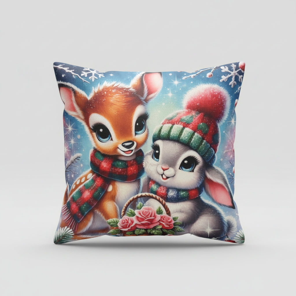Cute Christmas Characters Cushion Cover 45x45cm