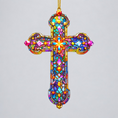Load image into Gallery viewer, 2D Flat Acrylic Colourful Cross Sun Catcher Window Hanging Plaque 5.5x8cm

