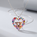 Load image into Gallery viewer, Multicolour silver acrylic pendant necklace 3.5cm on stainless steel chain design 84

