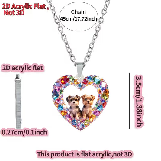 Multicolour silver acrylic pendant necklace 3.5cm on stainless steel chain design 84 – image 2