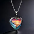 Load image into Gallery viewer, Yellow & blue pendant necklace 2cm on stainless steel chain design 93
