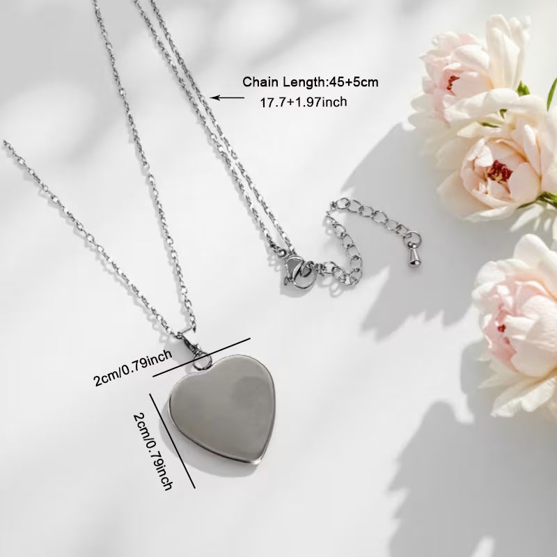 Multicolour silver pendant necklace 2cm on stainless steel chain design 88 – image 2