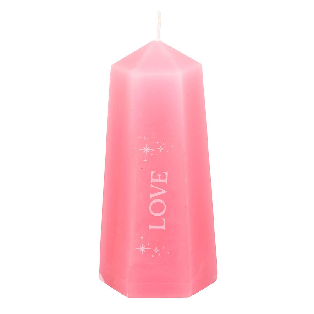 Love Crystal Candle with Rough Rose Quartz Unscented