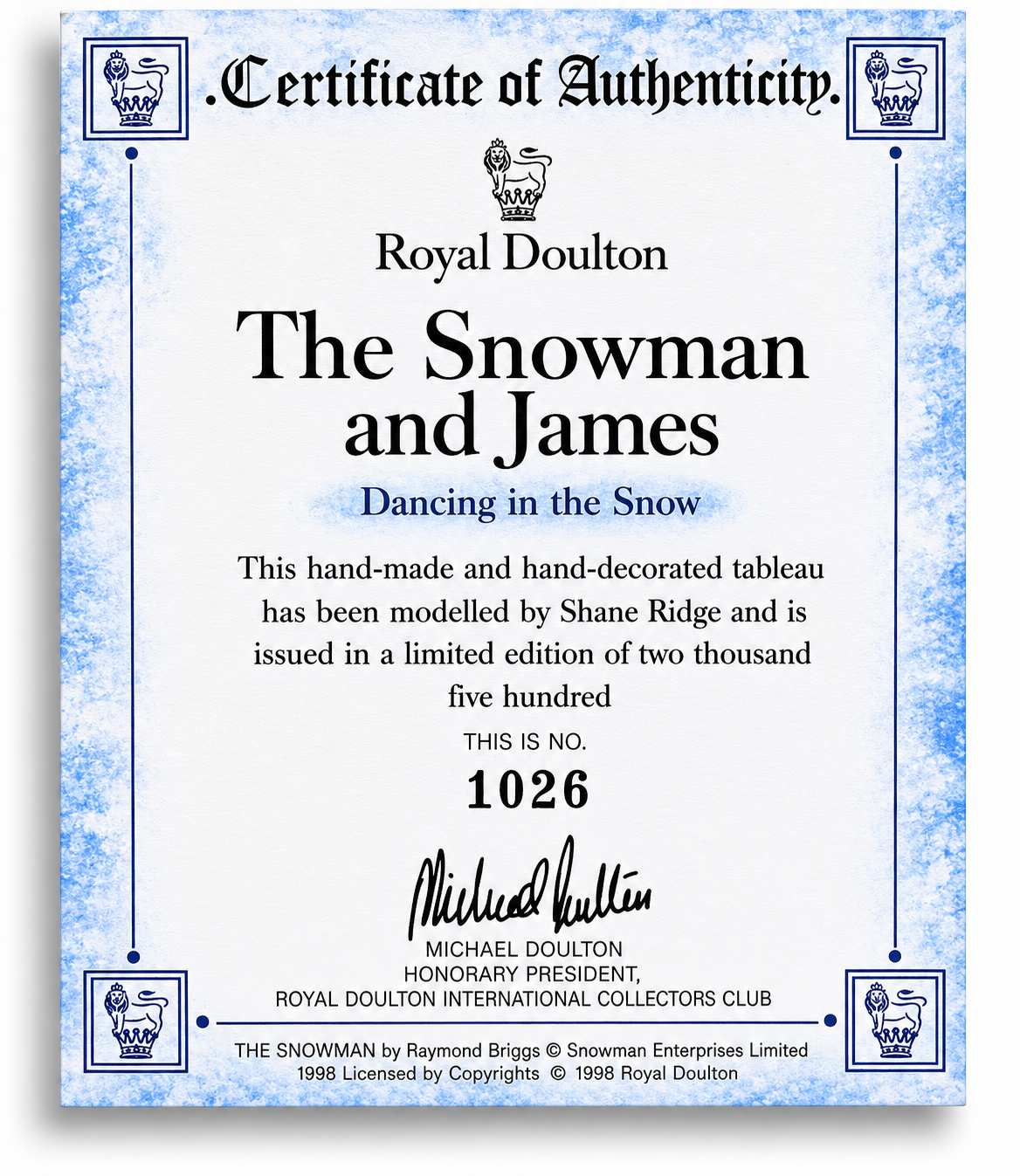 Royal Doulton Snowman and James