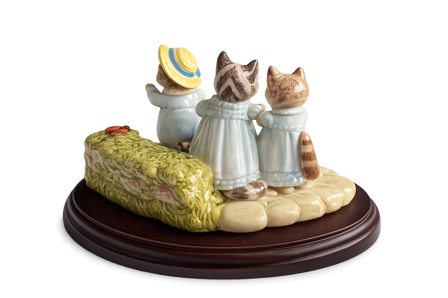 Royal Doulton John Bestwick The World of Beatrix Potter Mittens,Tom Kittem and Moppet Ceramic Sculpture 12cm high,20cm wide