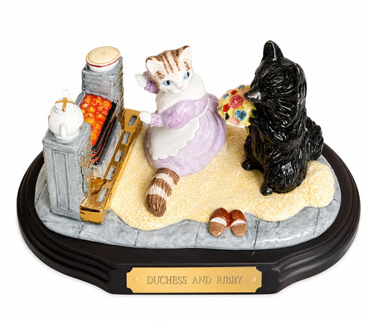 John Bestwick Ceramic Sculpture The World of Beatrix Potter Duchess and Ribby Millenium Tableau