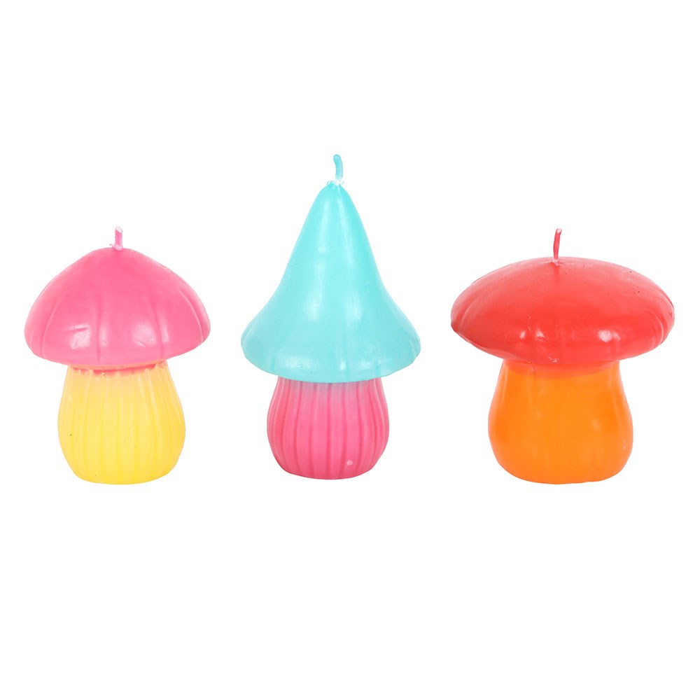 Set of 3 Mushroom Shaped Candles Unscented