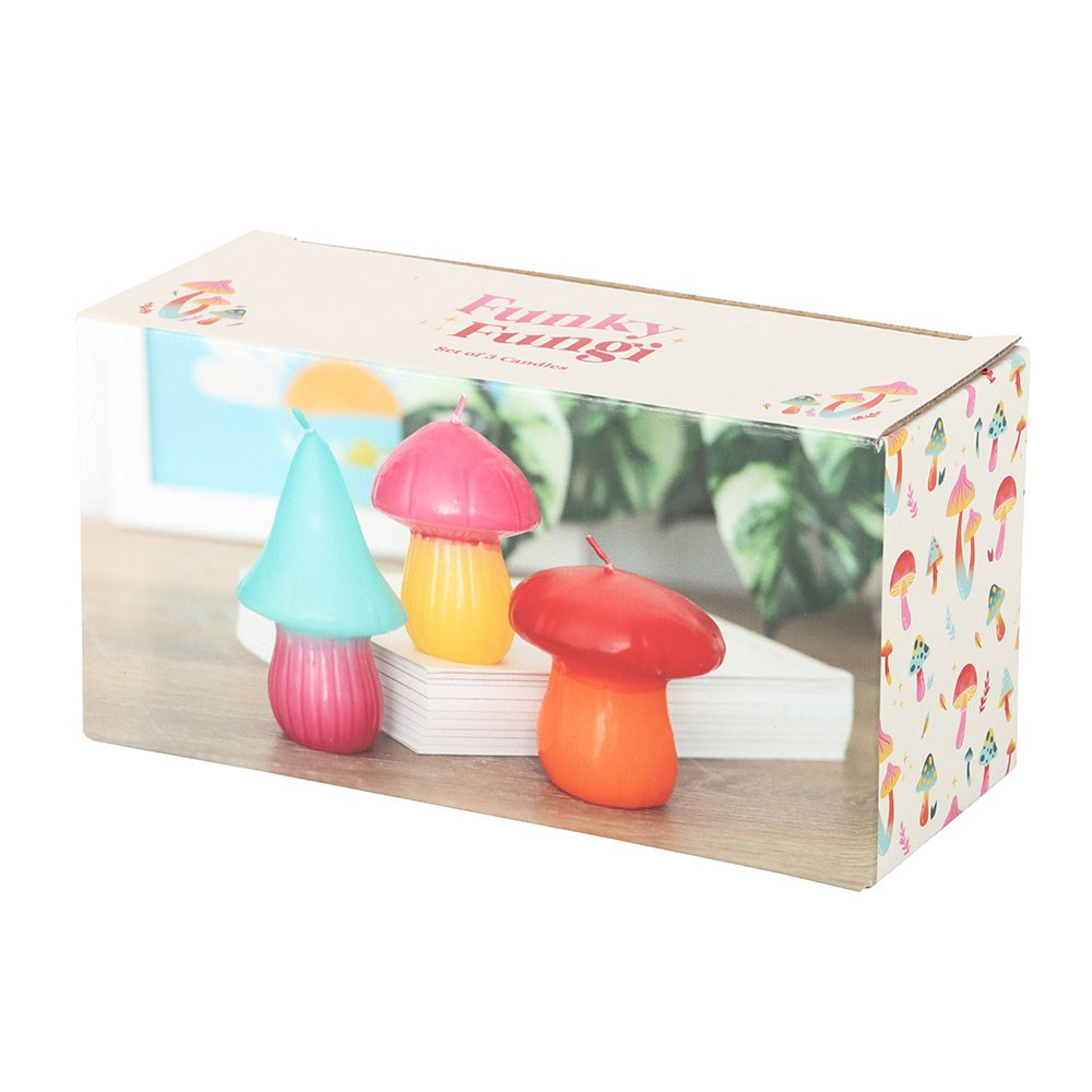 Set of 3 Mushroom Shaped Candles Unscented