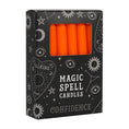Load image into Gallery viewer, Pack of 12 Orange 'Confidence' Spell Candles
