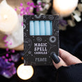 Load image into Gallery viewer, Pack of 12 Light Blue 'Peace' Spell Candles
