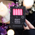 Load image into Gallery viewer, Pack of 12 Pink 'Friendship' Spell Candles

