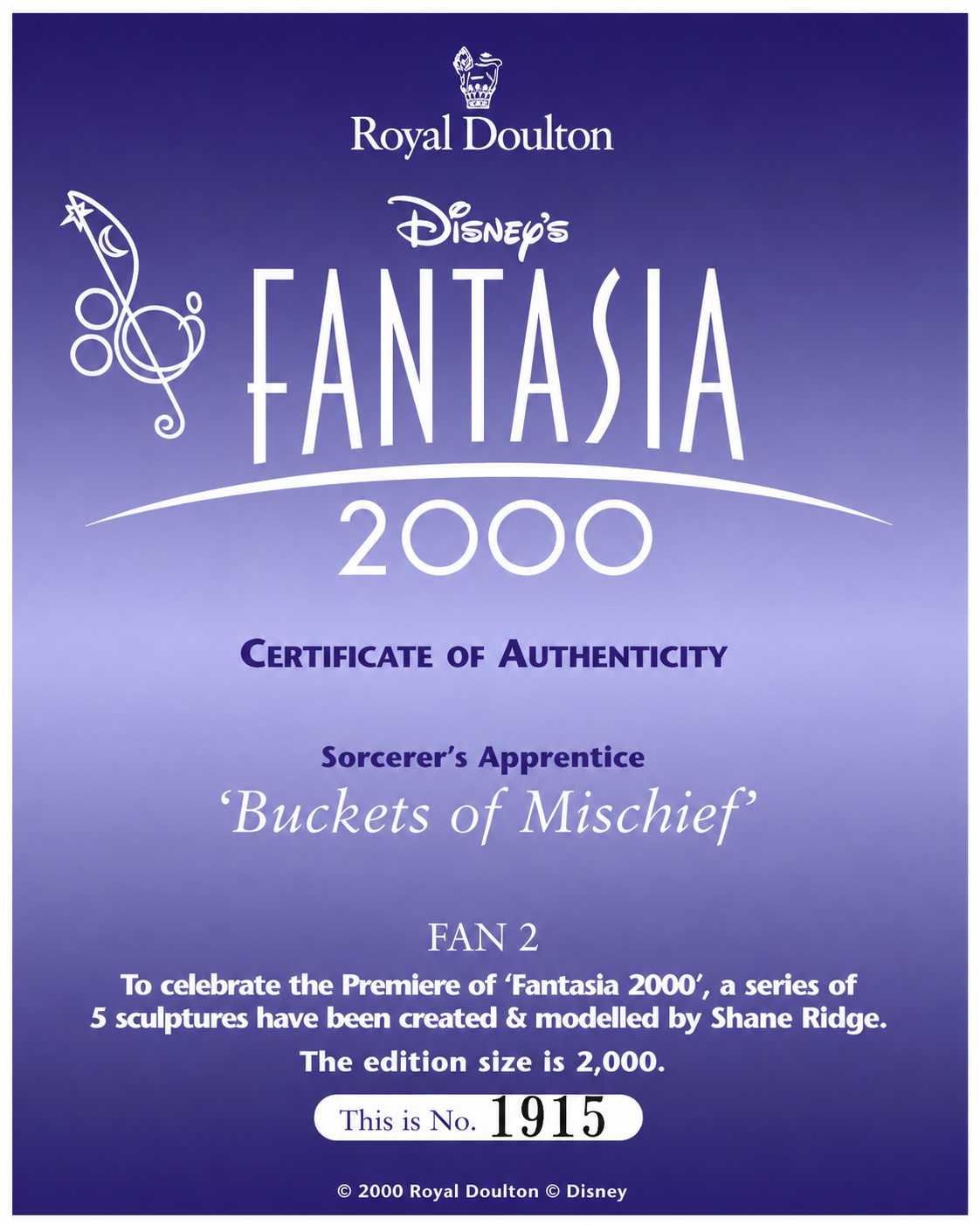 Royal Doulton Disney Showcase Collection Fantasia 2000
