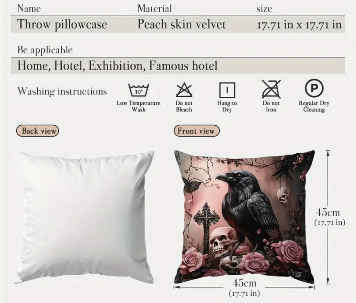 Halloween Gothic Skull Cushion Cover