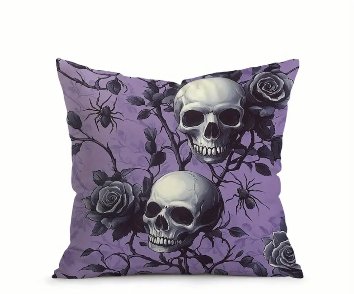 Gothic Purple Halloween Decorative Pillow Cover
