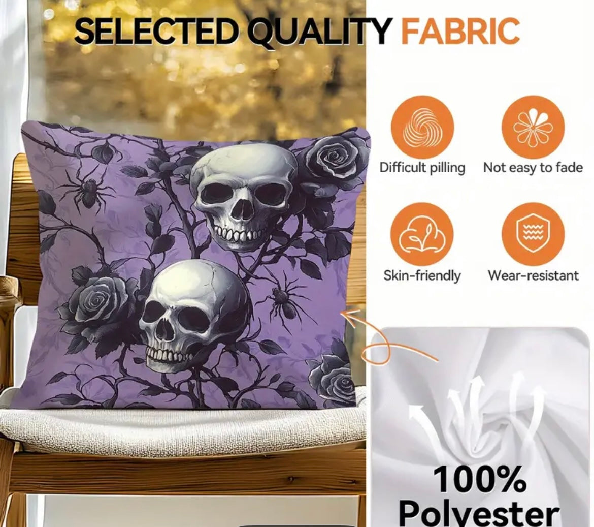 Gothic Purple Halloween Decorative Pillow Cover