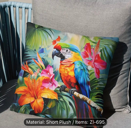 Tropical Parrot Outdoor Throw Pillowcase (4pcs)