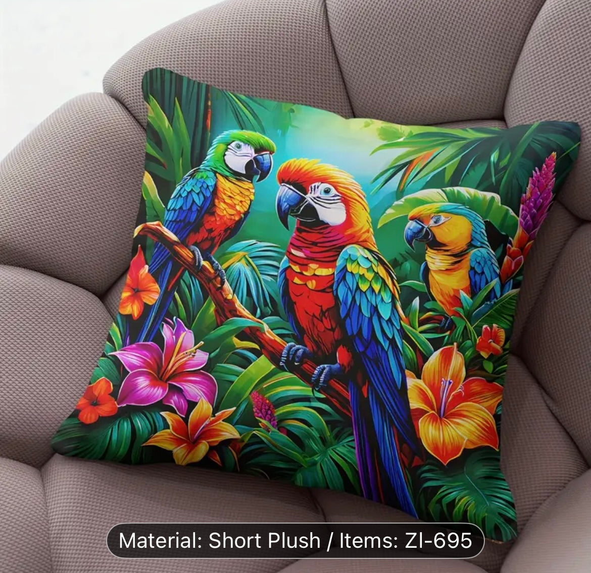 Tropical Parrot Outdoor Throw Pillowcase (4pcs)