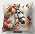 Load image into Gallery viewer, 4pcs Horse, Flower & Bird Throw Pillow Covers (Black, White & Brown)

